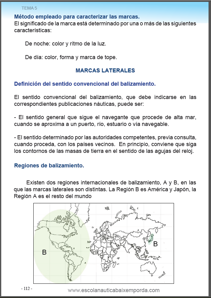 Balizamiento Region A, Curso del PNB Girona