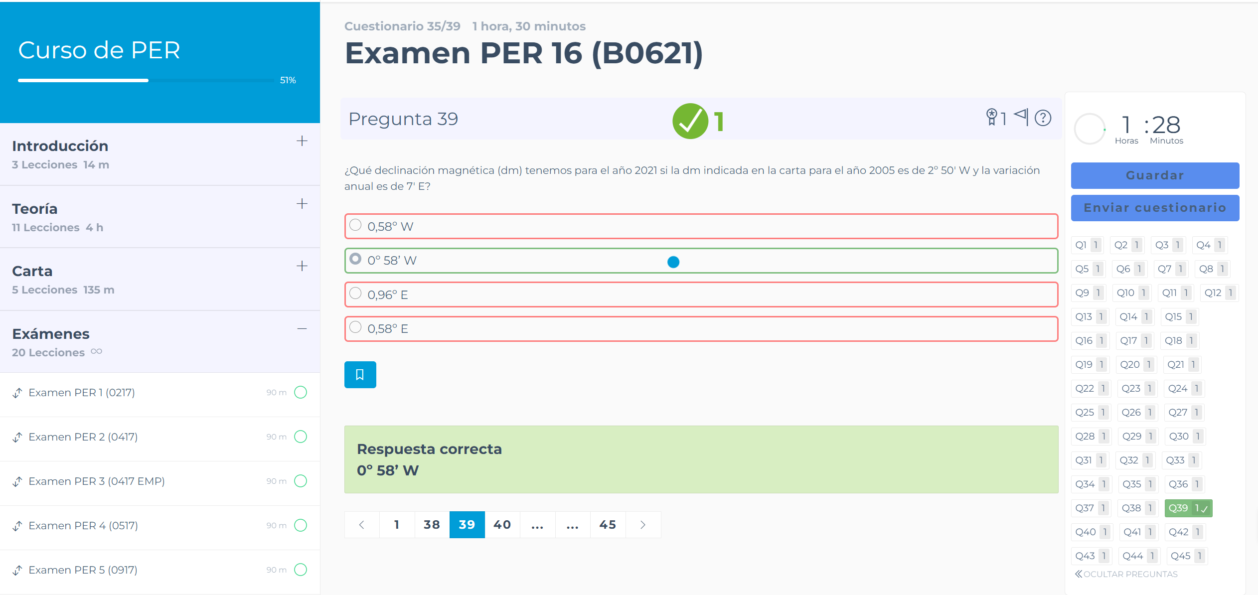 Actualitzar la declinació magnetica