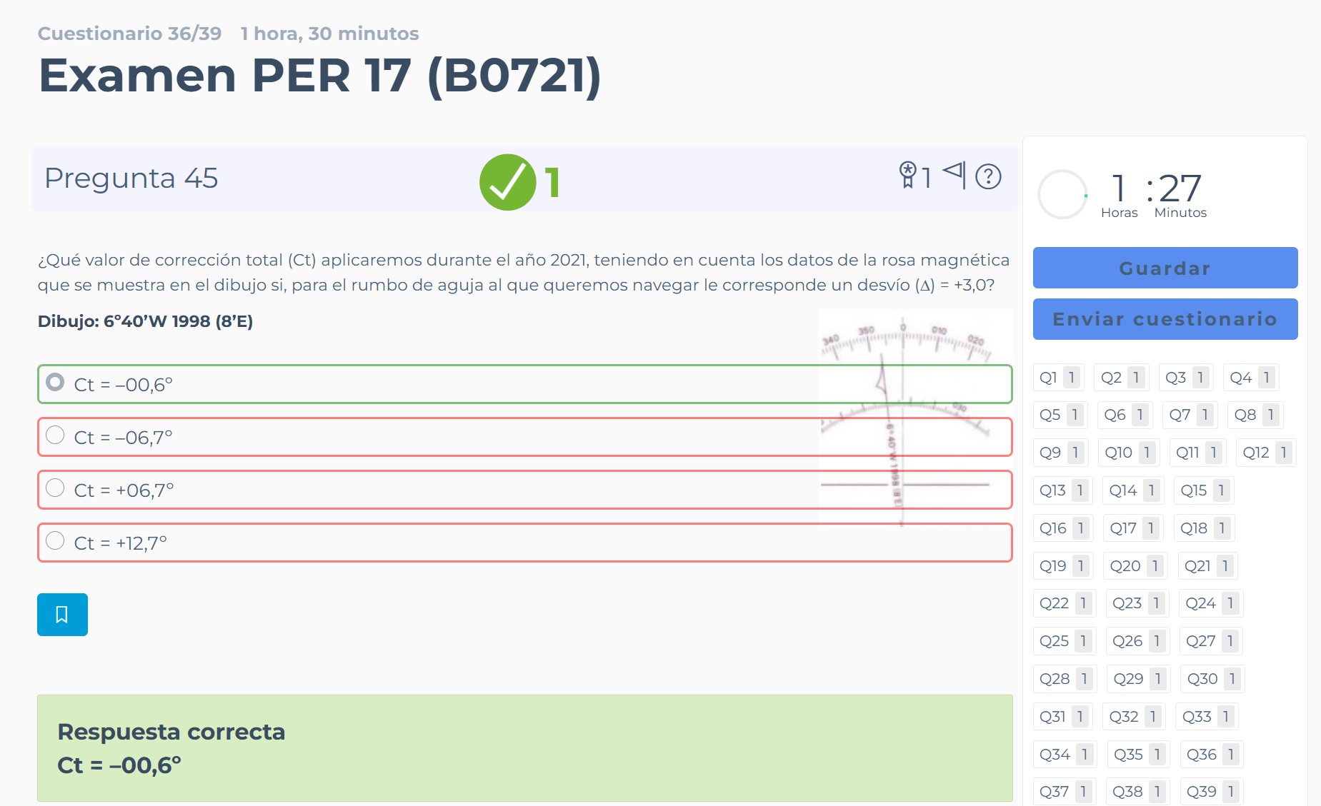 Actualitzar Declinació Magnetica Examen nàutica